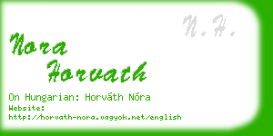 nora horvath business card