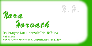 nora horvath business card